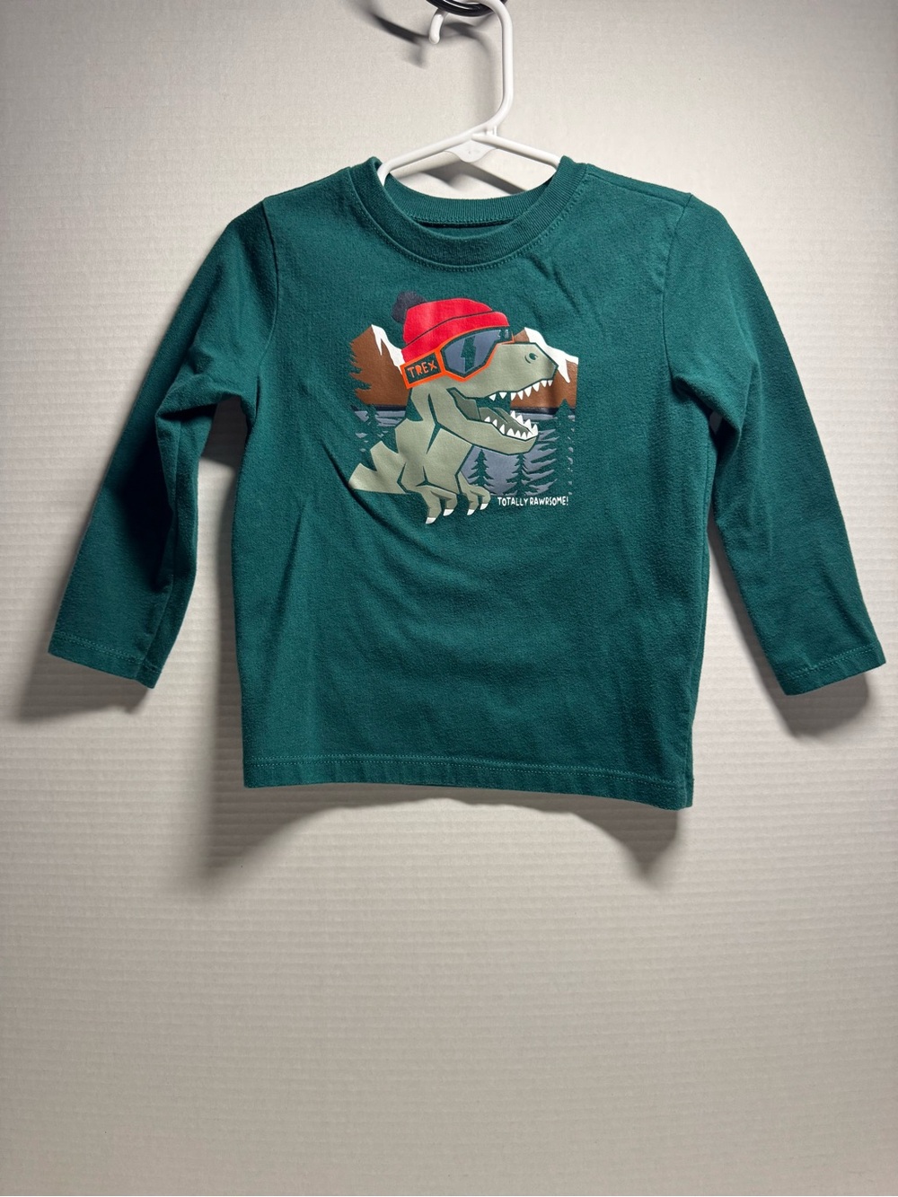 Garanimals Teal Long Sleeve Tee with Dino Graphic
